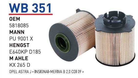 Wunder WB 351 Топливный фильтр WB351: Отличная цена - Купить в Польше на 2407.PL!
