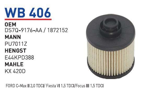 Wunder WB 406 Топливный фильтр WB406: Отличная цена - Купить в Польше на 2407.PL!