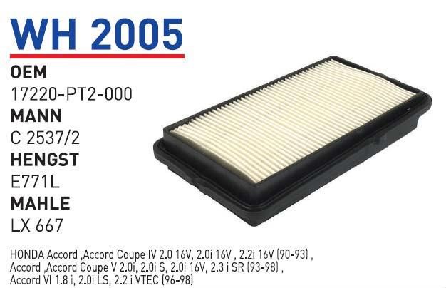 Wunder WH 2005 Filtr powietrza WH2005: Dobra cena w Polsce na 2407.PL - Kup Teraz!