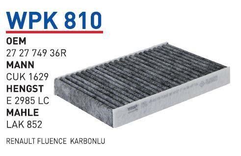 Wunder WPK 810 Filtr kabinowy z węglem aktywnym WPK810: Dobra cena w Polsce na 2407.PL - Kup Teraz!