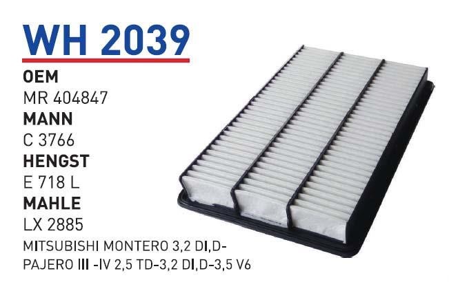 Wunder WH 2039 Air filter WH2039: Buy near me in Poland at 2407.PL - Good price!