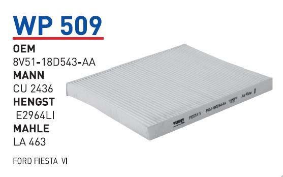 Wunder WP 509 Filter, interior air WP509: Buy near me in Poland at 2407.PL - Good price!