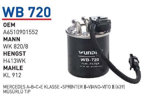 Wunder WB 720 Filtr paliwa WB720: Dobra cena w Polsce na 2407.PL - Kup Teraz!