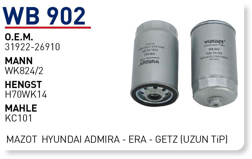 Wunder WB 902 Filtr paliwa WB902: Dobra cena w Polsce na 2407.PL - Kup Teraz!