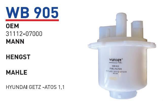 Wunder WB 905 Fuel filter WB905: Buy near me in Poland at 2407.PL - Good price!