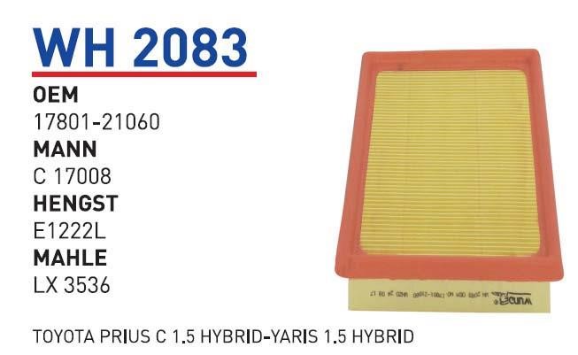 Wunder WH 2083 Air filter WH2083: Buy near me in Poland at 2407.PL - Good price!