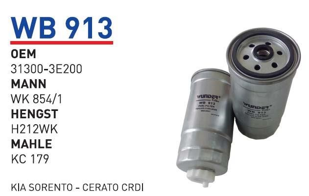 Wunder WB 913 Топливный фильтр WB913: Отличная цена - Купить в Польше на 2407.PL!