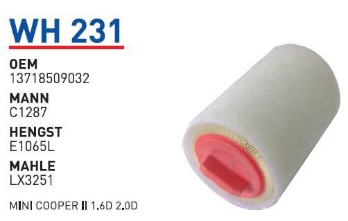 Wunder WH 231 Air filter WH231: Buy near me in Poland at 2407.PL - Good price!