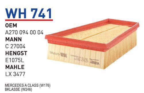 Wunder WH 741 Air filter WH741: Buy near me in Poland at 2407.PL - Good price!
