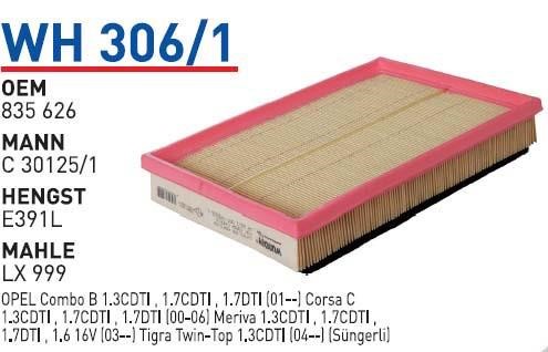 Wunder WH 306/1 Air filter WH3061: Buy near me in Poland at 2407.PL - Good price!
