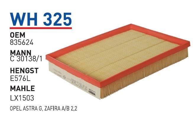 Wunder WH 325 Filtr powietrza WH325: Dobra cena w Polsce na 2407.PL - Kup Teraz!