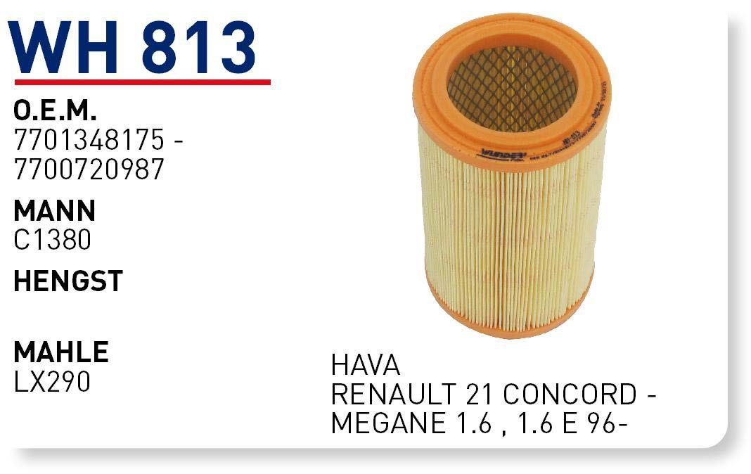 Wunder WH 813 Air filter WH813: Buy near me in Poland at 2407.PL - Good price!