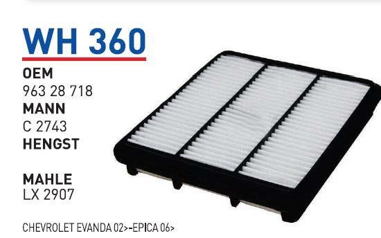 Wunder WH 360 Filtr powietrza WH360: Dobra cena w Polsce na 2407.PL - Kup Teraz!