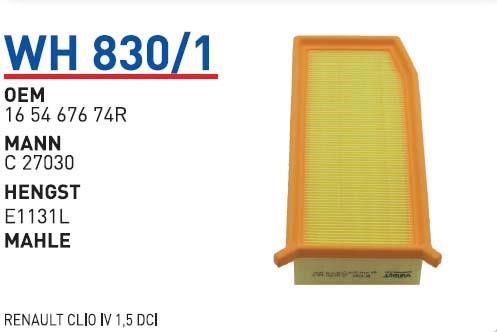 Wunder WH 830/1 Air filter WH8301: Buy near me in Poland at 2407.PL - Good price!