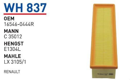Wunder WH 837 Air filter WH837: Buy near me in Poland at 2407.PL - Good price!