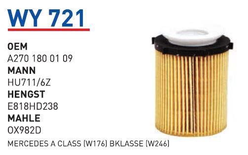 Wunder WY 721 Oil Filter WY721: Buy near me in Poland at 2407.PL - Good price!