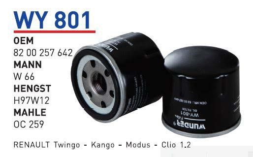 Wunder WY 801 Oil Filter WY801: Buy near me in Poland at 2407.PL - Good price!