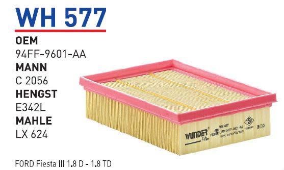Wunder WH 577 Filtr powietrza WH577: Dobra cena w Polsce na 2407.PL - Kup Teraz!