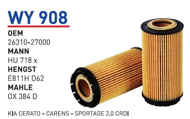 Wunder WY 908 Oil Filter WY908: Buy near me in Poland at 2407.PL - Good price!