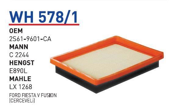 Wunder WH 578/1 Air filter WH5781: Buy near me in Poland at 2407.PL - Good price!