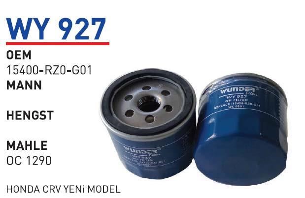 Wunder WY 927 Oil Filter WY927: Buy near me in Poland at 2407.PL - Good price!