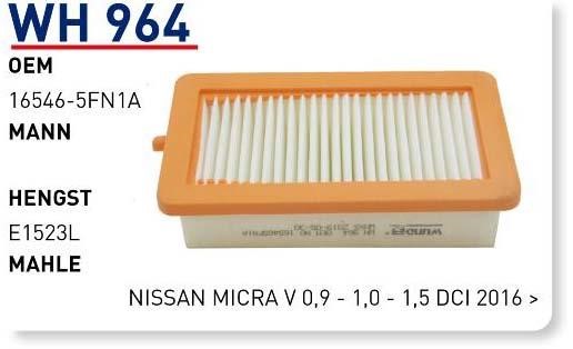 Wunder WH 964 Air filter WH964: Buy near me in Poland at 2407.PL - Good price!