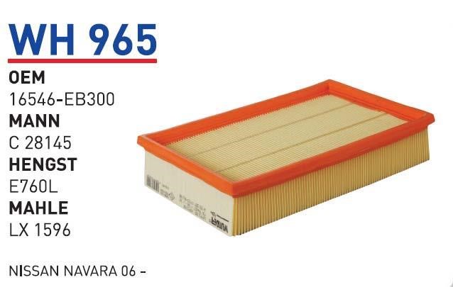 Wunder WH 965 Air filter WH965: Buy near me in Poland at 2407.PL - Good price!