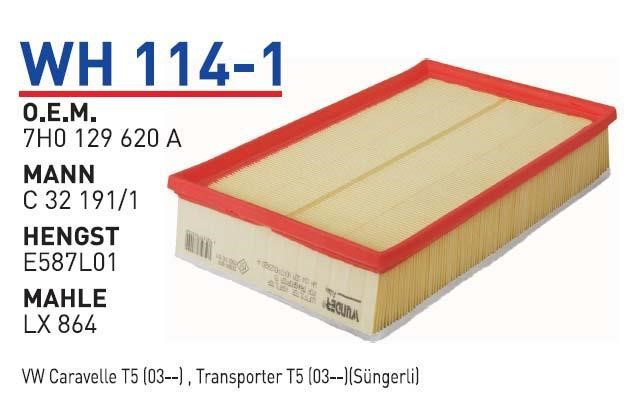 Wunder WH-114/1 Air filter WH1141: Buy near me in Poland at 2407.PL - Good price!