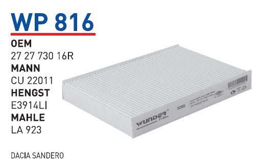 Wunder WP-816 Filter, interior air WP816: Buy near me in Poland at 2407.PL - Good price!