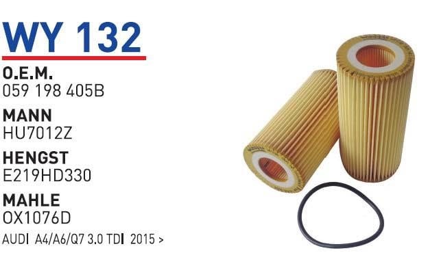 Wunder WY 132 Oil Filter WY132: Buy near me in Poland at 2407.PL - Good price!