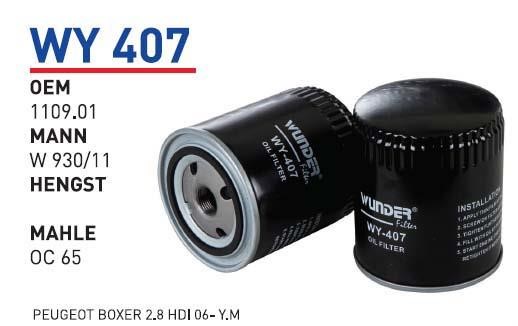Wunder WY 407 Масляный фильтр WY407: Отличная цена - Купить в Польше на 2407.PL!