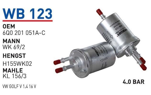 Wunder WB 123 Fuel filter WB123: Buy near me in Poland at 2407.PL - Good price!