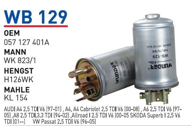 Wunder WB 129 Топливный фильтр WB129: Отличная цена - Купить в Польше на 2407.PL!