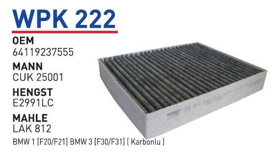 Wunder WPK 222 Filtr kabinowy z węglem aktywnym WPK222: Dobra cena w Polsce na 2407.PL - Kup Teraz!
