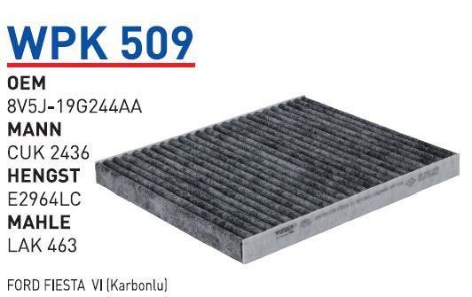Wunder WPK 509 Фильтр салона с активированным углем WPK509: Отличная цена - Купить в Польше на 2407.PL!