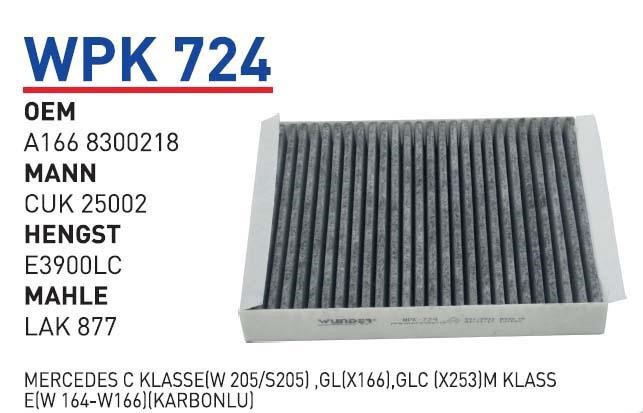 Wunder WPK 724 Фільтр салону з активованим вугіллям WPK724: Приваблива ціна - Купити у Польщі на 2407.PL!