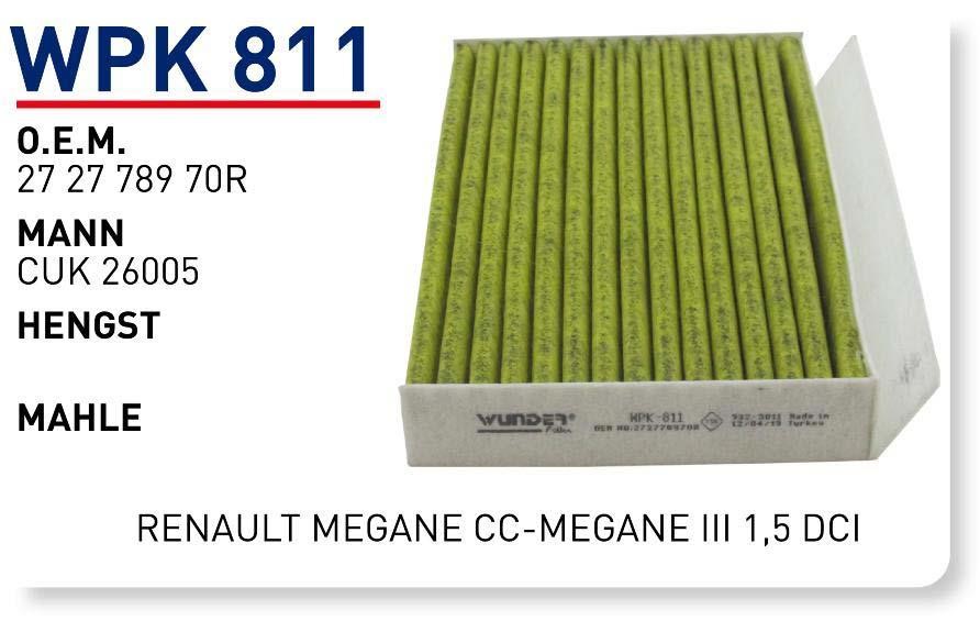 Wunder WPK 811 Activated Carbon Cabin Filter WPK811: Buy near me in Poland at 2407.PL - Good price!