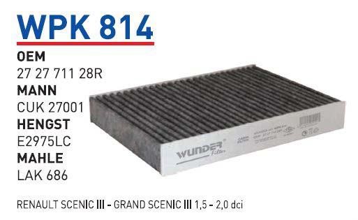 Wunder WPK 814 Activated Carbon Cabin Filter WPK814: Buy near me in Poland at 2407.PL - Good price!