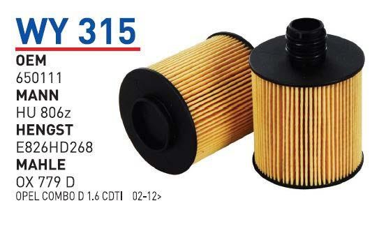 Wunder WY 315 Oil Filter WY315: Buy near me at 2407.PL in Poland at an Affordable price!