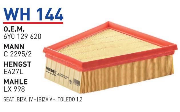 Wunder WH 144 Air filter WH144: Buy near me in Poland at 2407.PL - Good price!