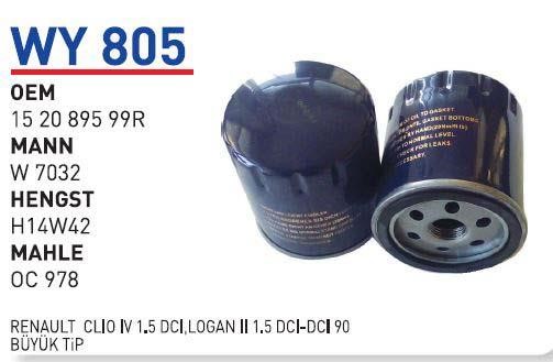 Wunder WY-805 Oil Filter WY805: Buy near me in Poland at 2407.PL - Good price!