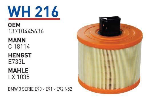 Wunder WH 216 Air filter WH216: Buy near me in Poland at 2407.PL - Good price!