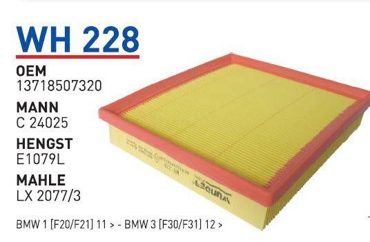 Wunder WH 228 Air filter WH228: Buy near me in Poland at 2407.PL - Good price!
