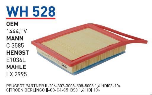 Wunder WH 528 Air filter WH528: Buy near me in Poland at 2407.PL - Good price!