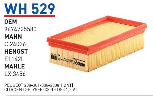 Wunder WH 529 Air filter WH529: Buy near me in Poland at 2407.PL - Good price!