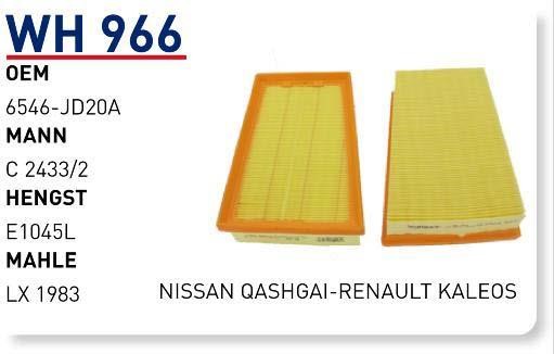 Wunder WH 966 Air filter WH966: Buy near me in Poland at 2407.PL - Good price!