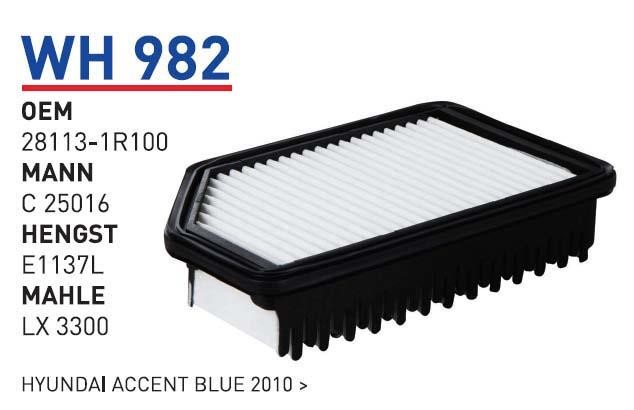 Wunder WH 982 Air filter WH982: Buy near me in Poland at 2407.PL - Good price!