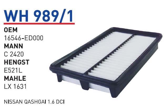 Wunder WH 989/1 Air filter WH9891: Buy near me in Poland at 2407.PL - Good price!