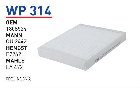 Wunder WP 314 Filter, interior air WP314: Buy near me at 2407.PL in Poland at an Affordable price!