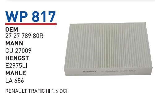 Wunder WP 817 Filter, interior air WP817: Buy near me in Poland at 2407.PL - Good price!